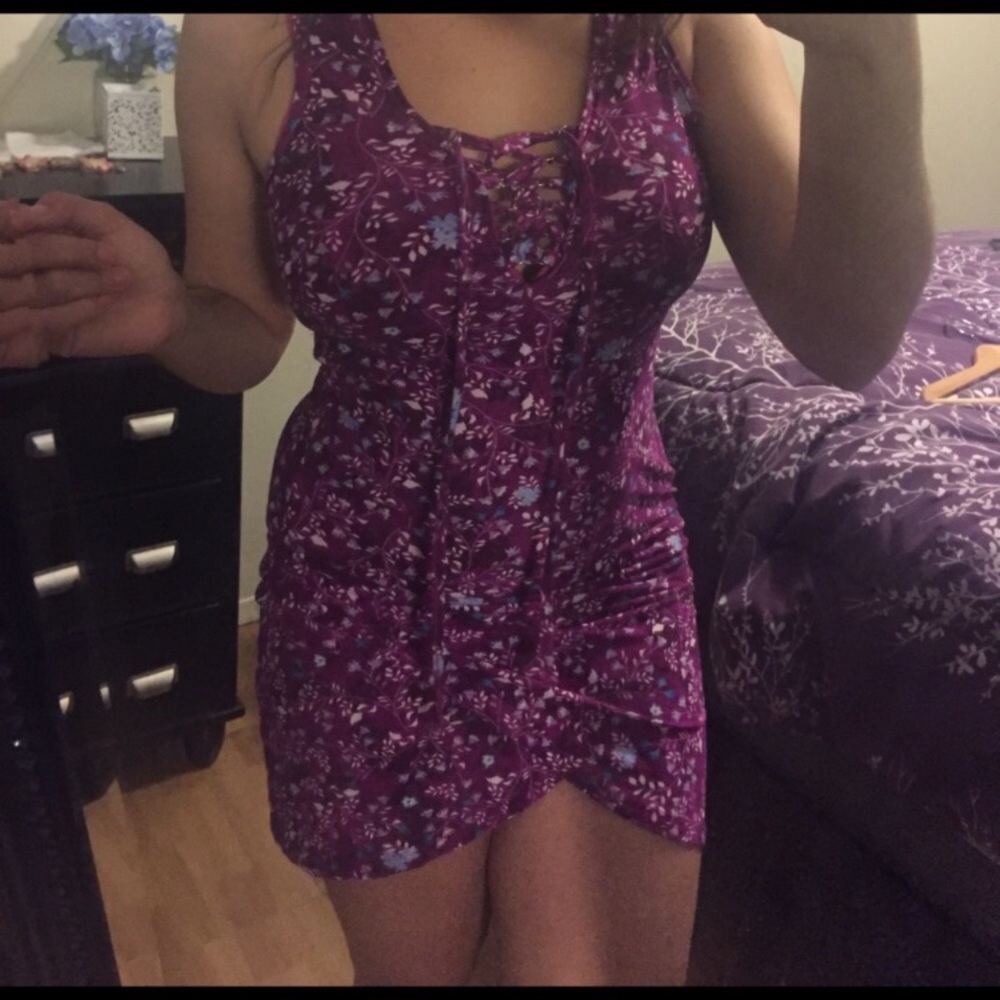 Purple body floral dress